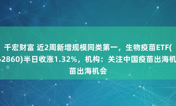 千宏财富 近2周新增规模同类第一，生物疫苗ETF(562860)半日收涨1.32%，机构：关注中国疫苗出海机会